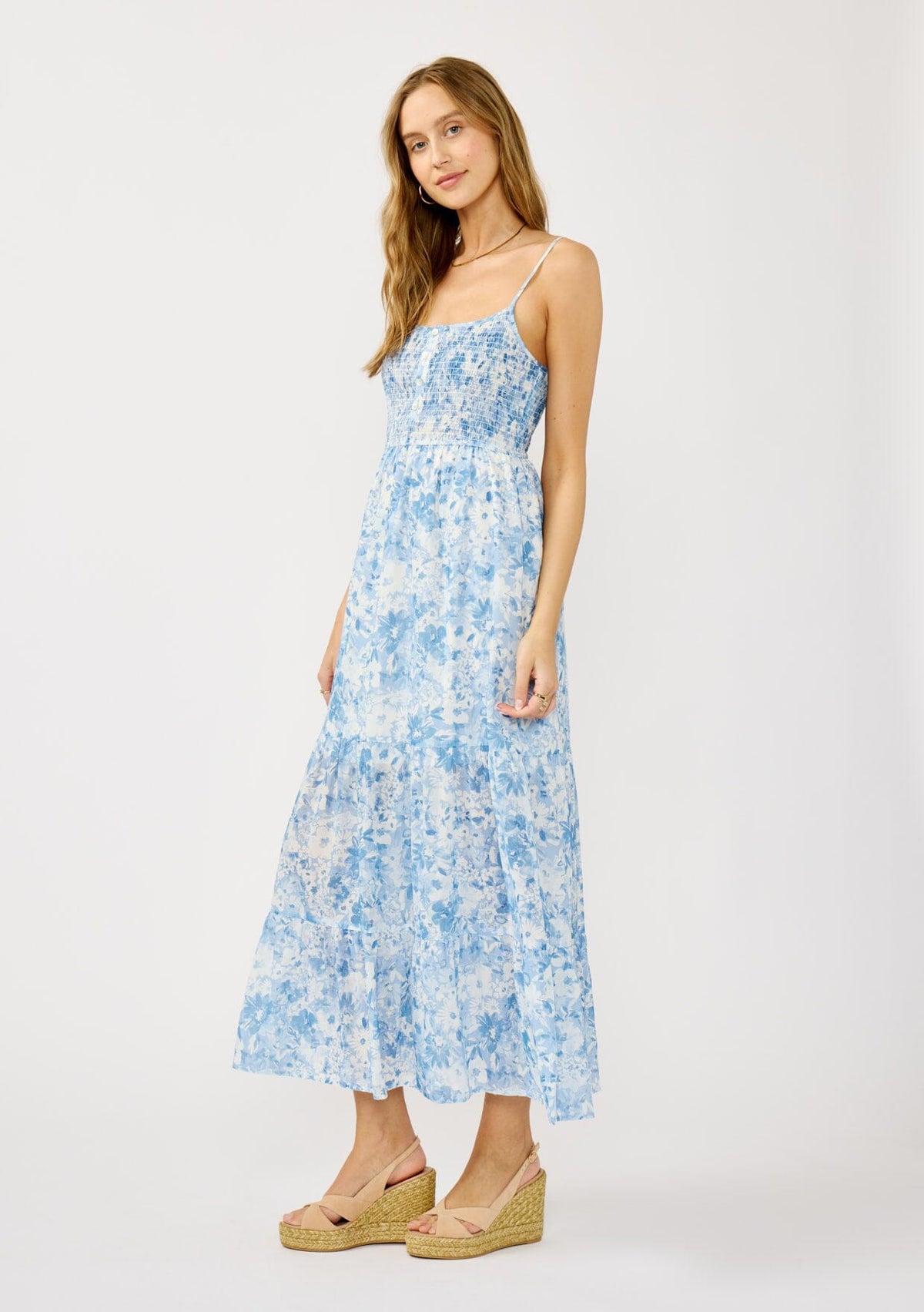 Botanic Muse Maxi Dress Light Blue/White / M