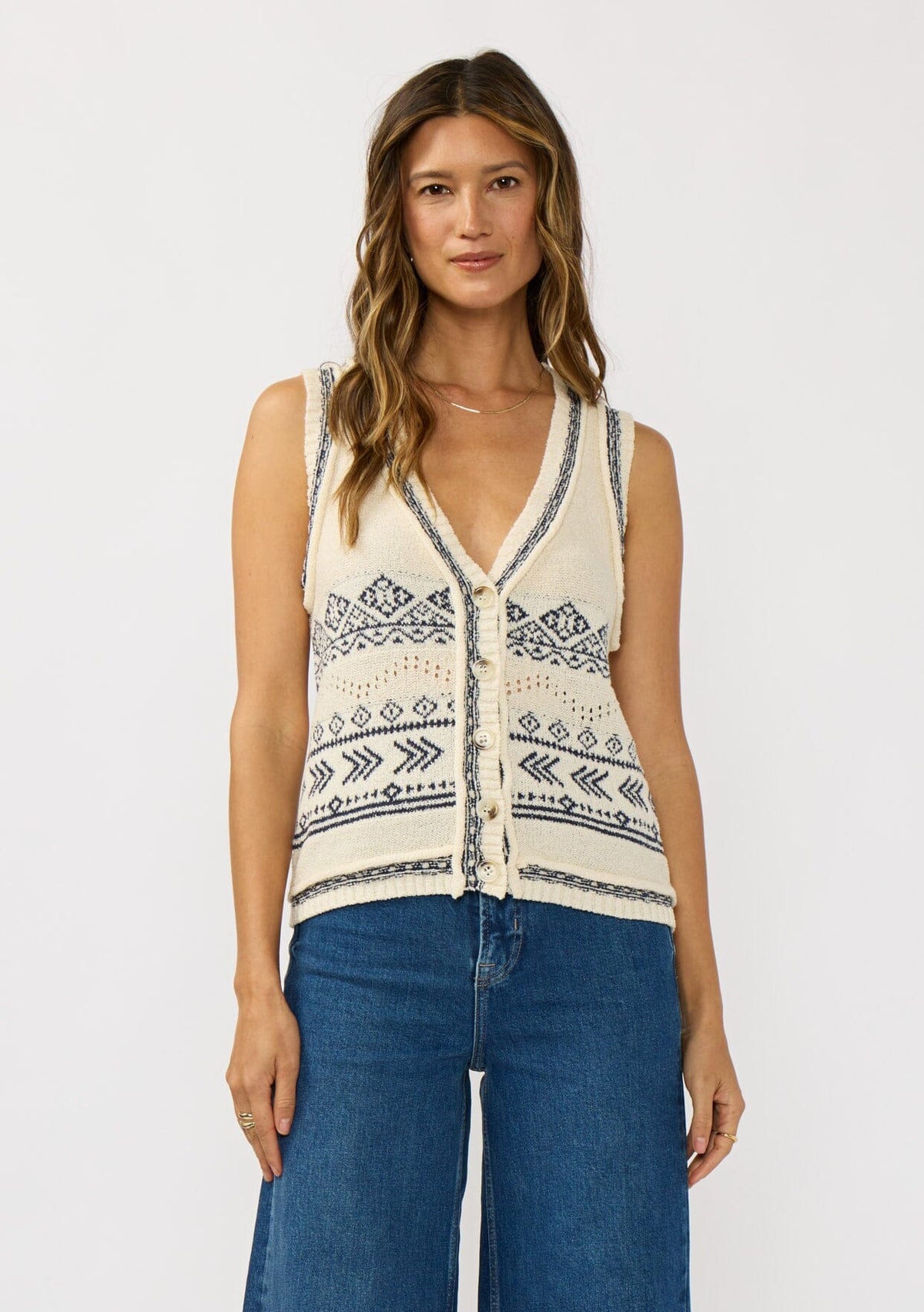 Women's Boho Jacquard Vest | LOVESTITCH