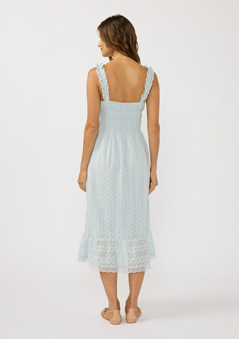 Lauren Eyelet Midi Dress Light Blue / S Lauren Eyelet Midi Dress Light Blue / S
