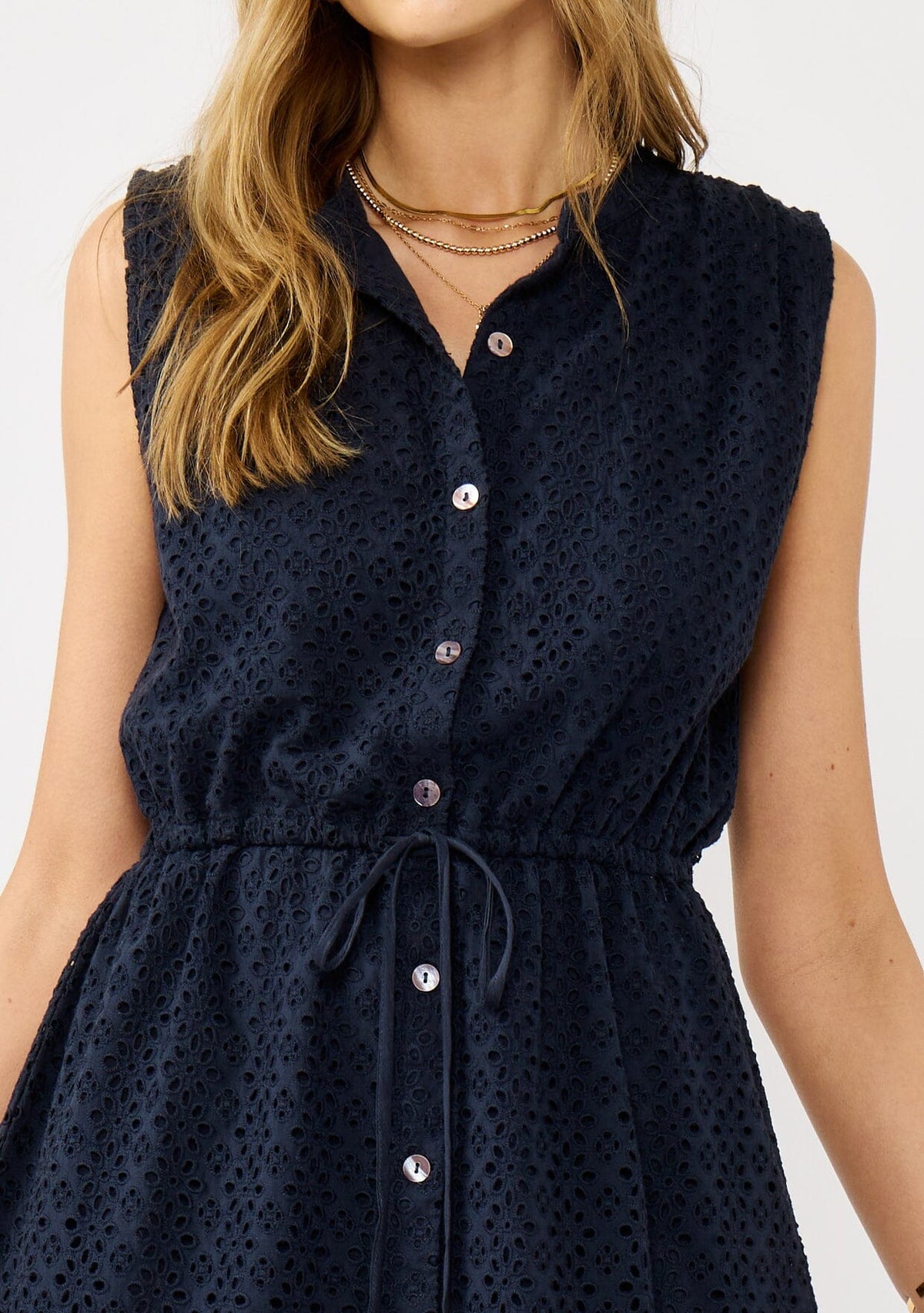 janna eyelet mini dress Women's Spring Embroidered Eyelet Mini Dress