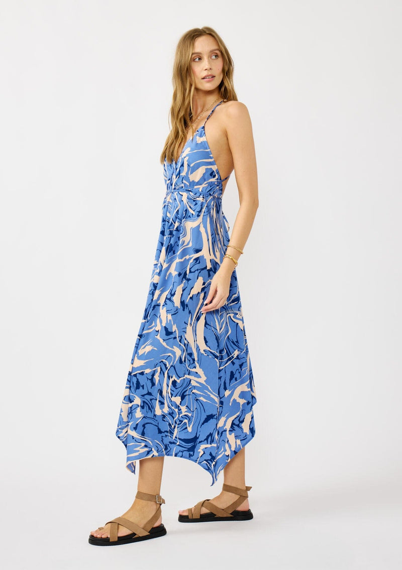 Clear Skies Halter Dress Dusty Blue/Natural / S/M Clear Skies Halter Dress Dusty Blue/Natural / S/M
