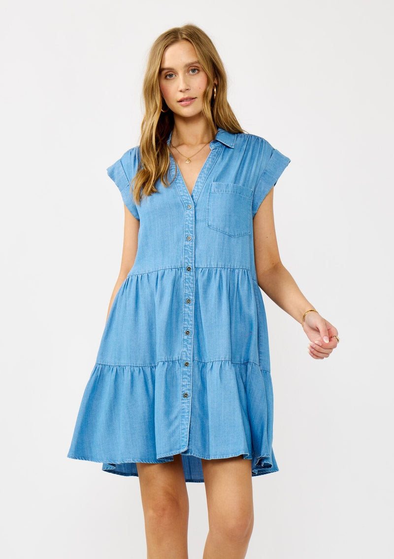 Jada Tencel Mini Dress Light Denim Blue / L Jada Tencel Mini Dress Light Denim Blue / L