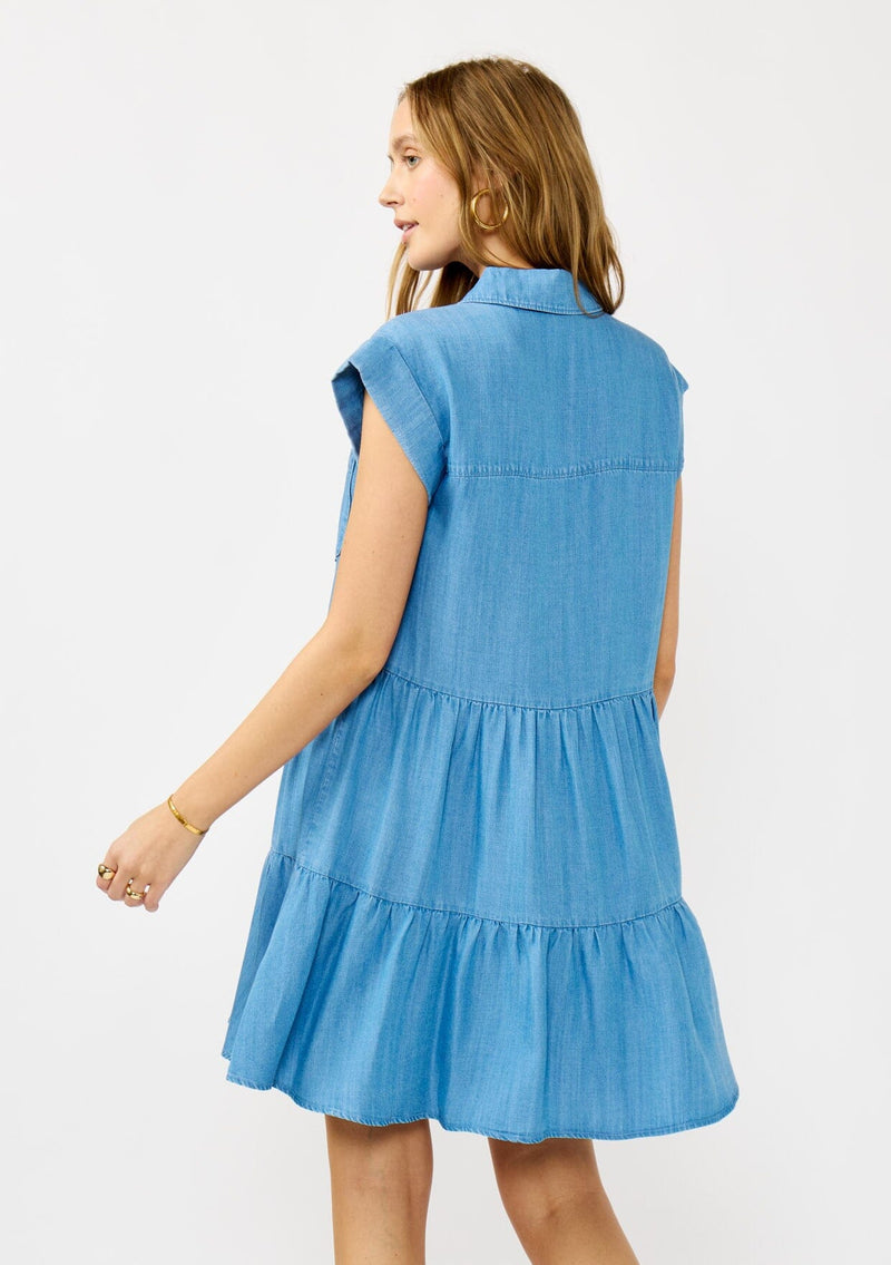 Jada Tencel Mini Dress Light Denim Blue / L Jada Tencel Mini Dress Light Denim Blue / L