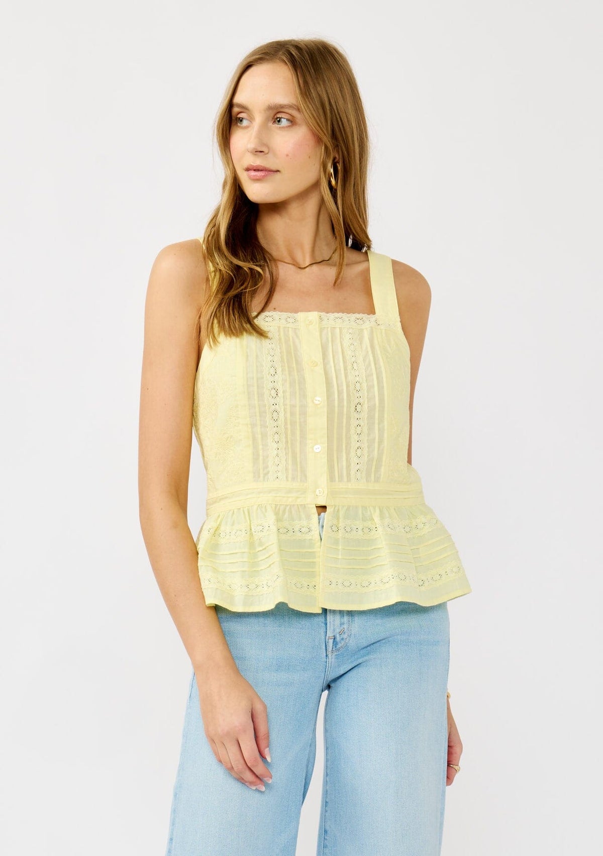 Women's Lace Peplum Tank Top | LOVESTITCH