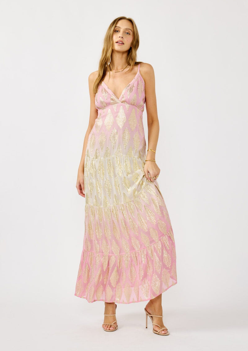 Women's Pink Ombre Shimmer Maxi Dress | LOVESTITCH Women's Pink Ombre Shimmer Maxi Dress | LOVESTITCH