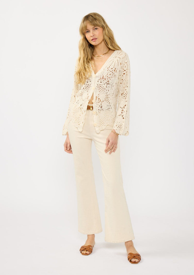 Bohemian Crochet Cardigan with Button Front | LOVESTITCH