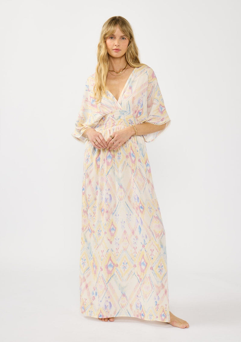 boho dress rose Rose Gold Maxi Dress  Boho Cotton Long Sleeve Gown  Greek Goddess Gown   Bohemian Bridesmaid Dress