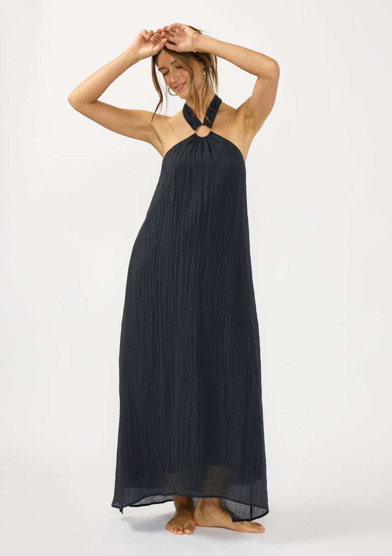 knee length dresses for ladies Chiffon O-Ring Dress – Dominique Nicole Boutique