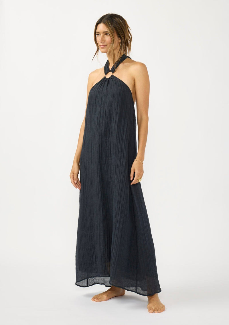 flowy halter maxi dress Heatwave Slate Blue / S related-cloud Plusock Plus Size Square wrapped in the ethereal Options:Danielle's Dress
