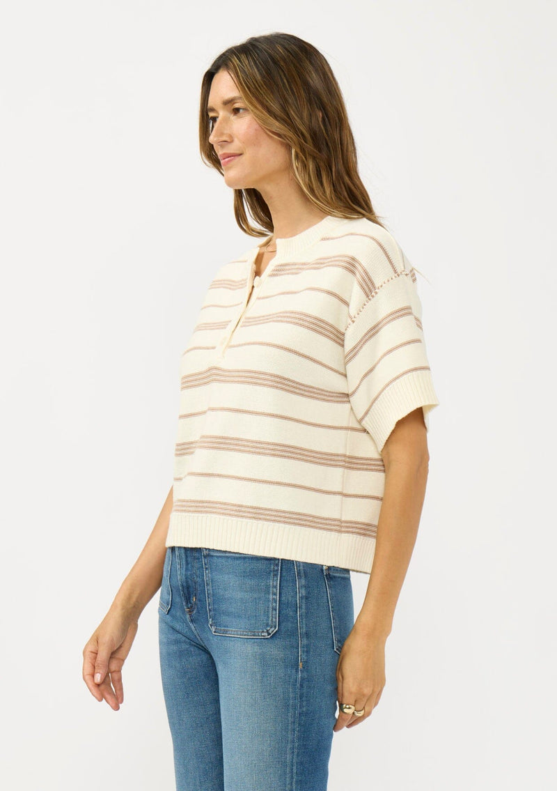 Women's Cotton Striped Short Sleeve Top | LOVESTITCH