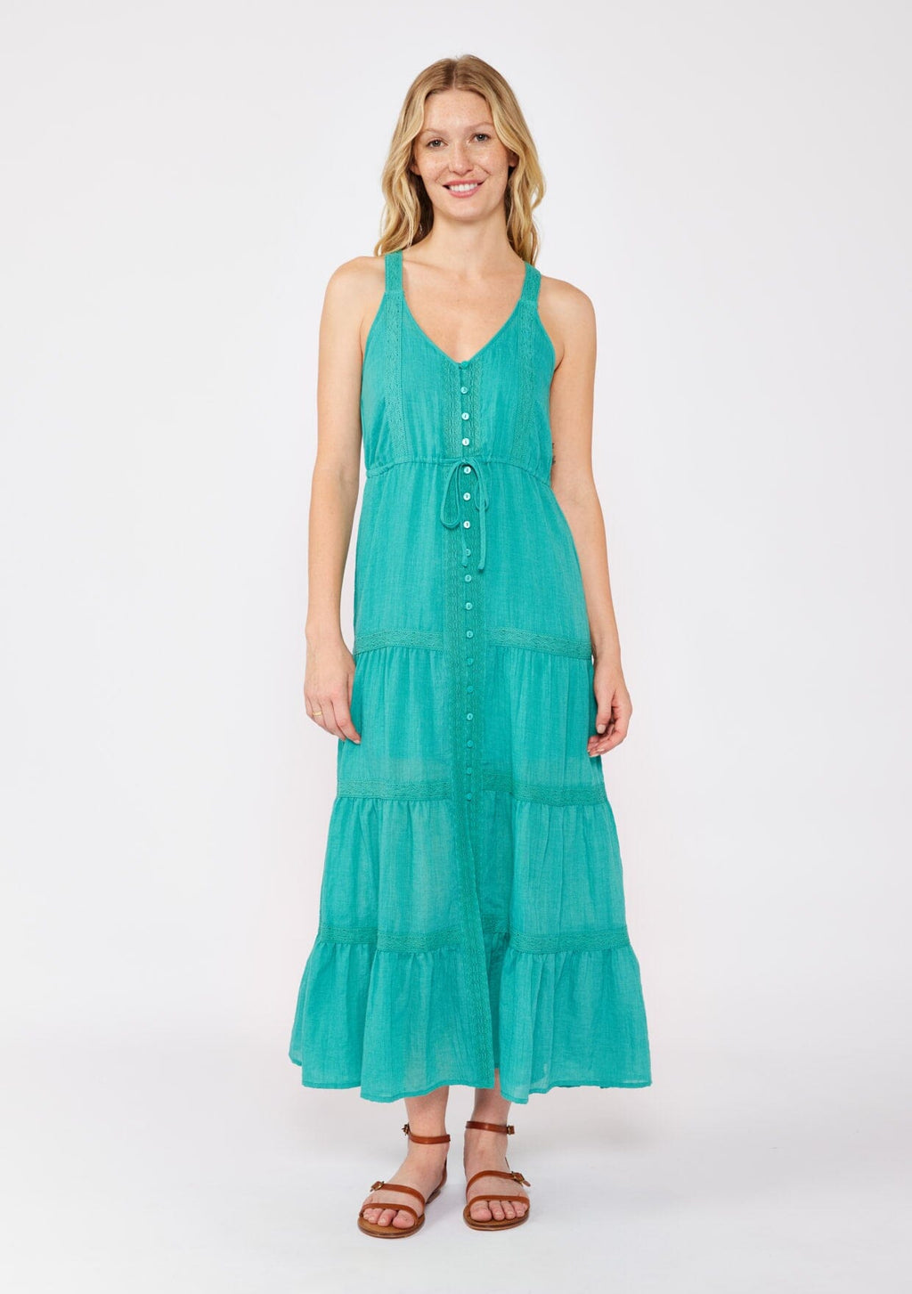 Serena Lace Maxi Dress Teal / S