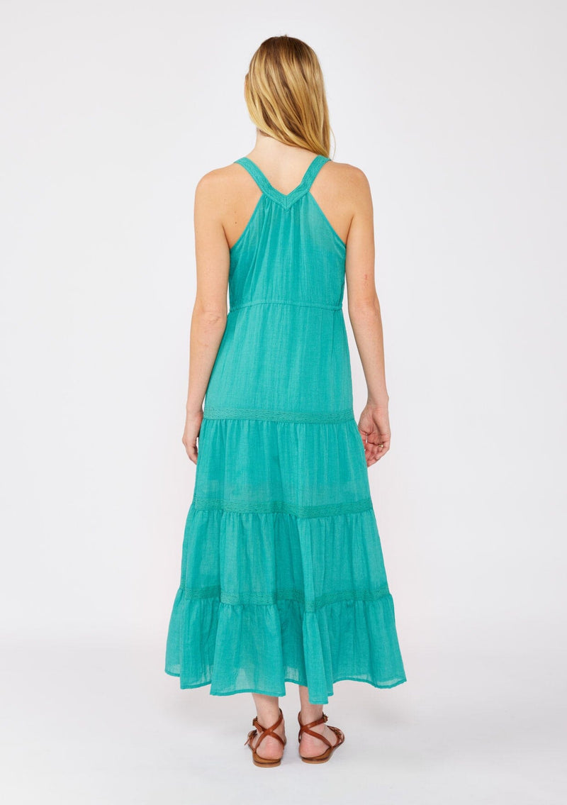 Women's Bohemian Summer Tiered Midi Dress + Lace Detail | LOVESTITCH Women's Bohemian Summer Tiered Midi Dress + Lace Detail | LOVESTITCH