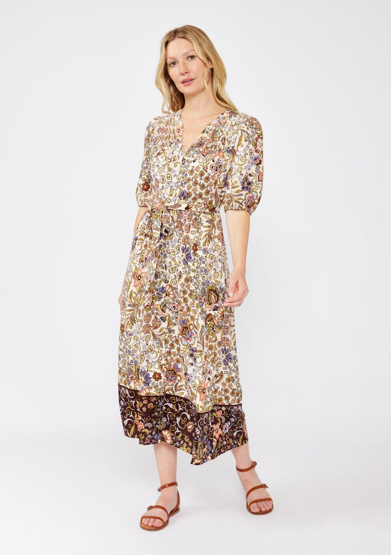 Bohemian Floral Puff Sleeve Mid-Length Dress | LOVESTITCH Bohemian Floral Puff Sleeve Mid-Length Dress | LOVESTITCH