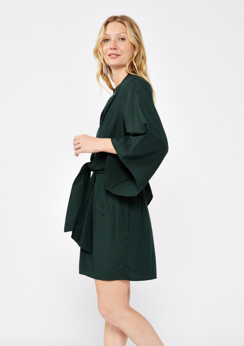 olive mini dress Halia Devor Cowl A-Line Mini Dress in Olive Green