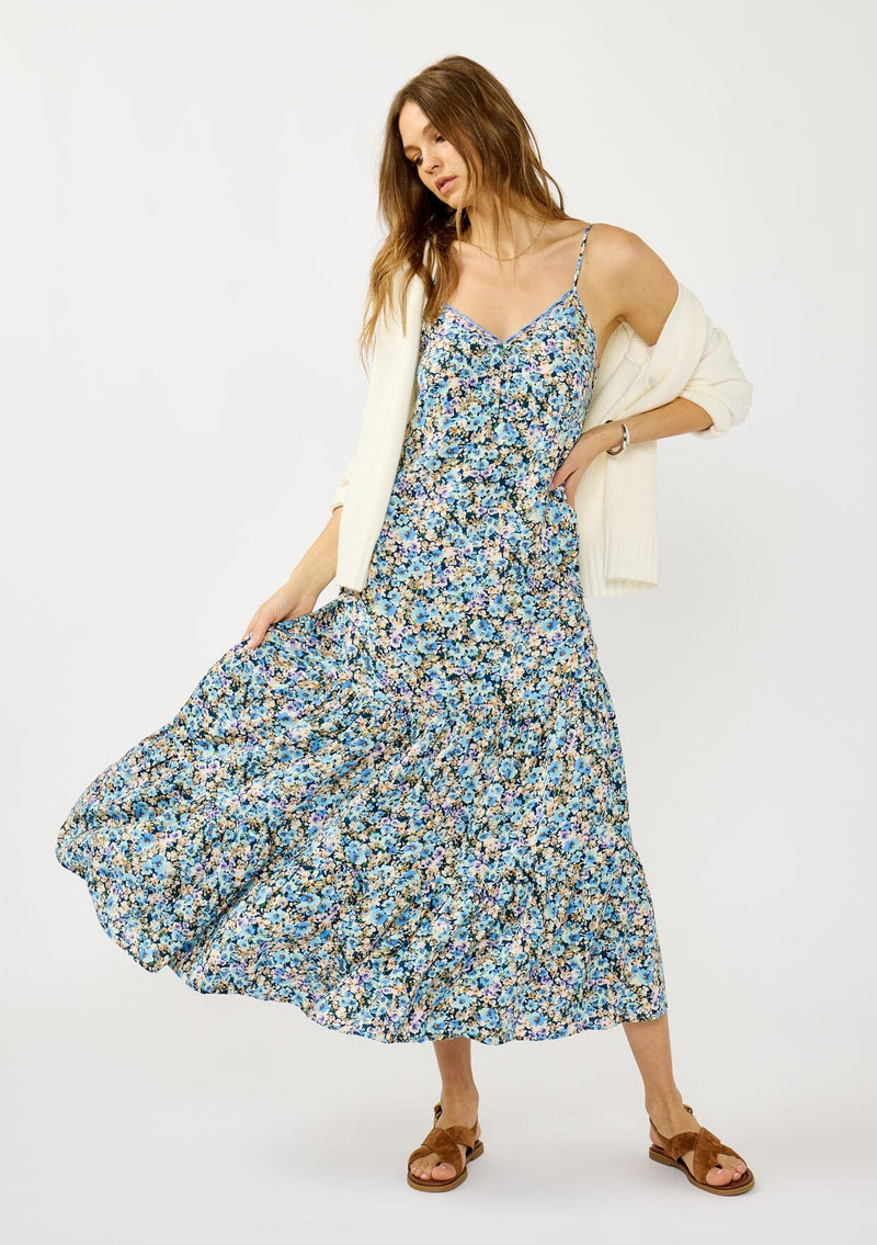 Women's Sleeveless Boho Floral Print Maxi Dress LOVESTITCH
