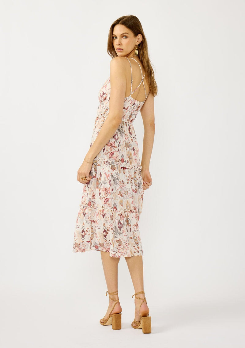 Moonflower Midi Dress Natural/Rust / L Moonflower Midi Dress Natural/Rust / L