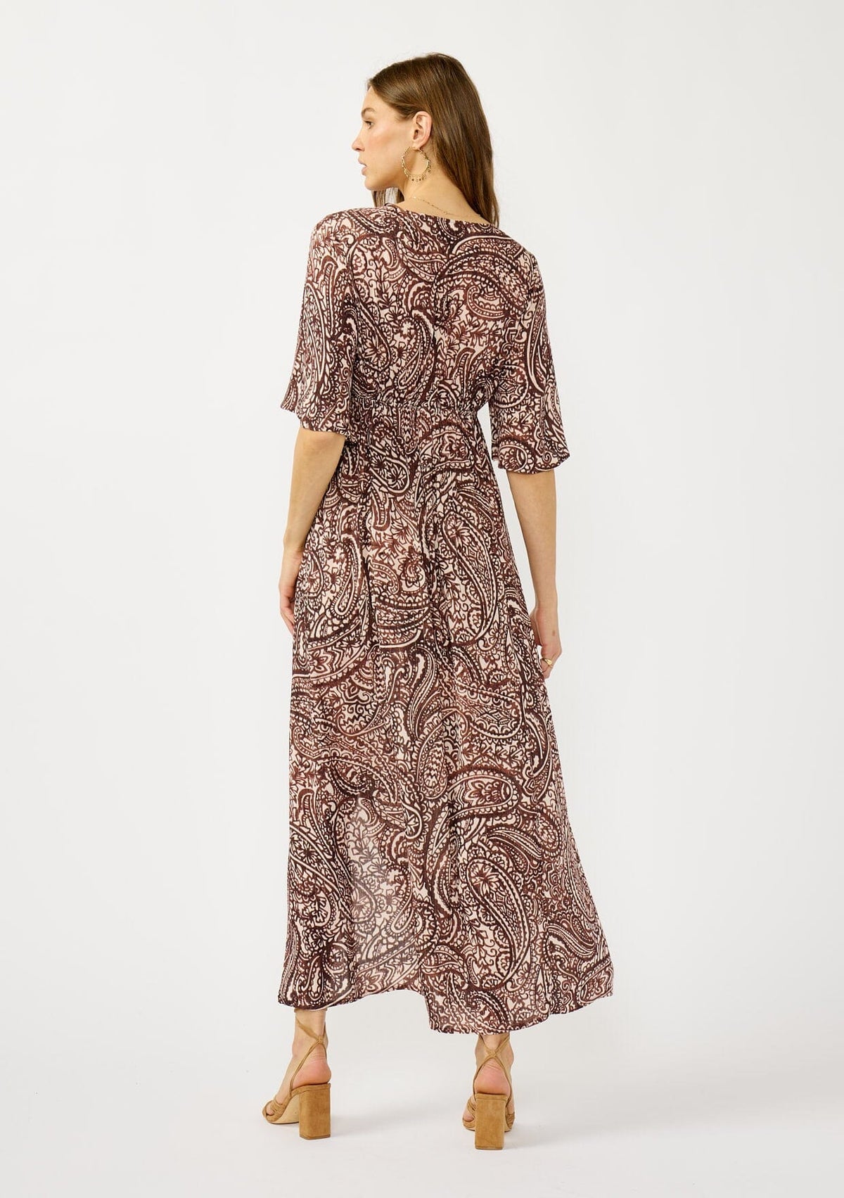 Sandswept Paisley Maxi Dress Natural/Brown / L
