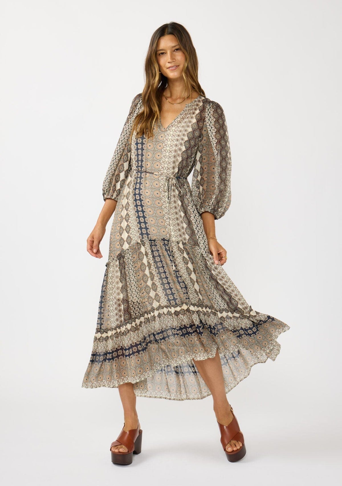 cap sleeve casual dresses Ophelia Wine Long Sleeve Modest Casual Dress