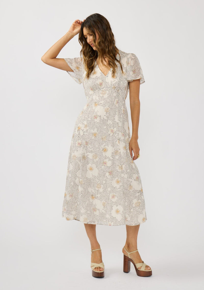 Sundara Midi Dress Natural/Dusty Peach / L Sundara Midi Dress Natural/Dusty Peach / L