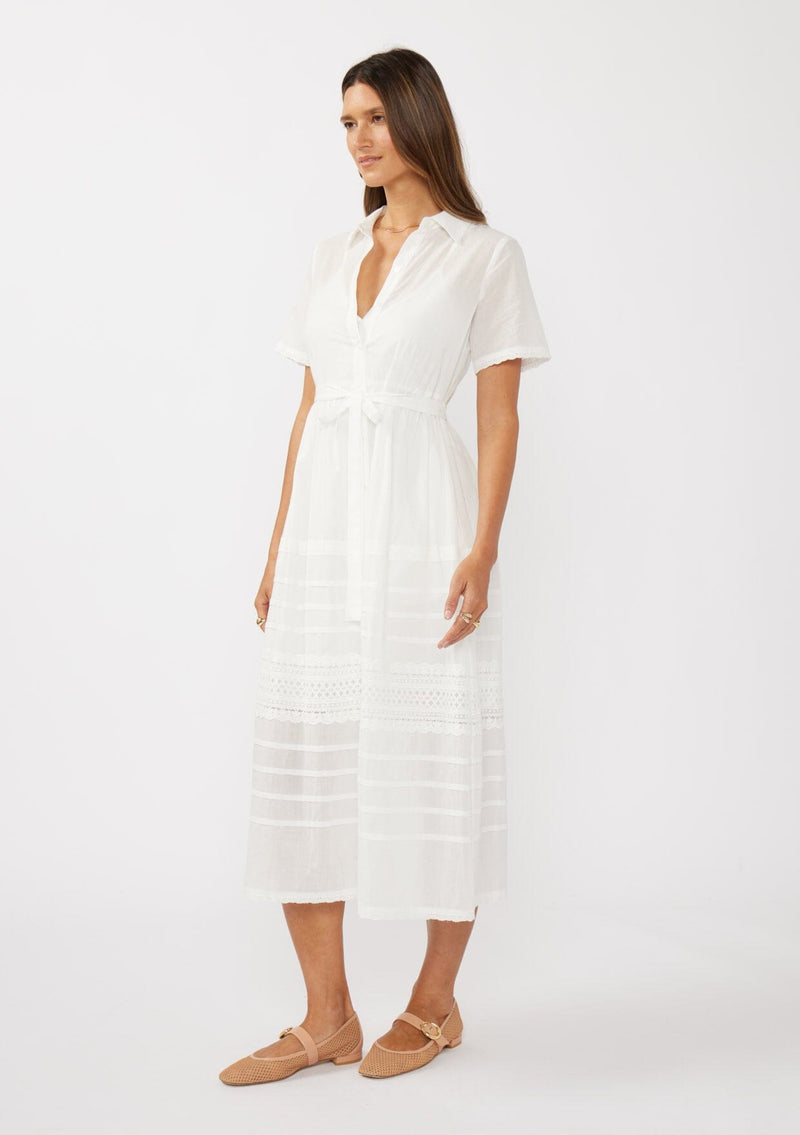 Classic Cotton Lace Midi Shirt Dress | LOVESTITCH Classic Cotton Lace Midi Shirt Dress | LOVESTITCH