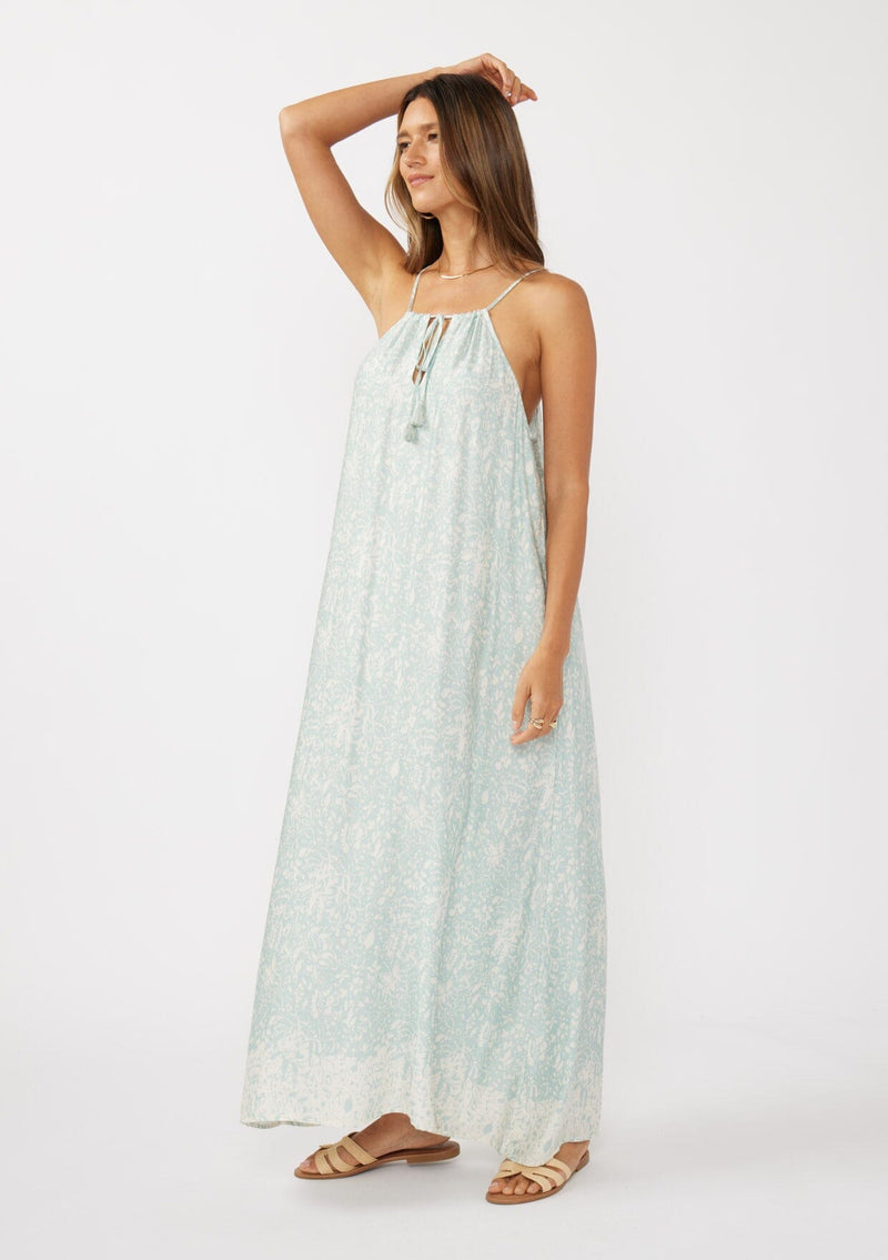 flowy halter neck dress Women's Bohemian Floral Halter Maxi Dress