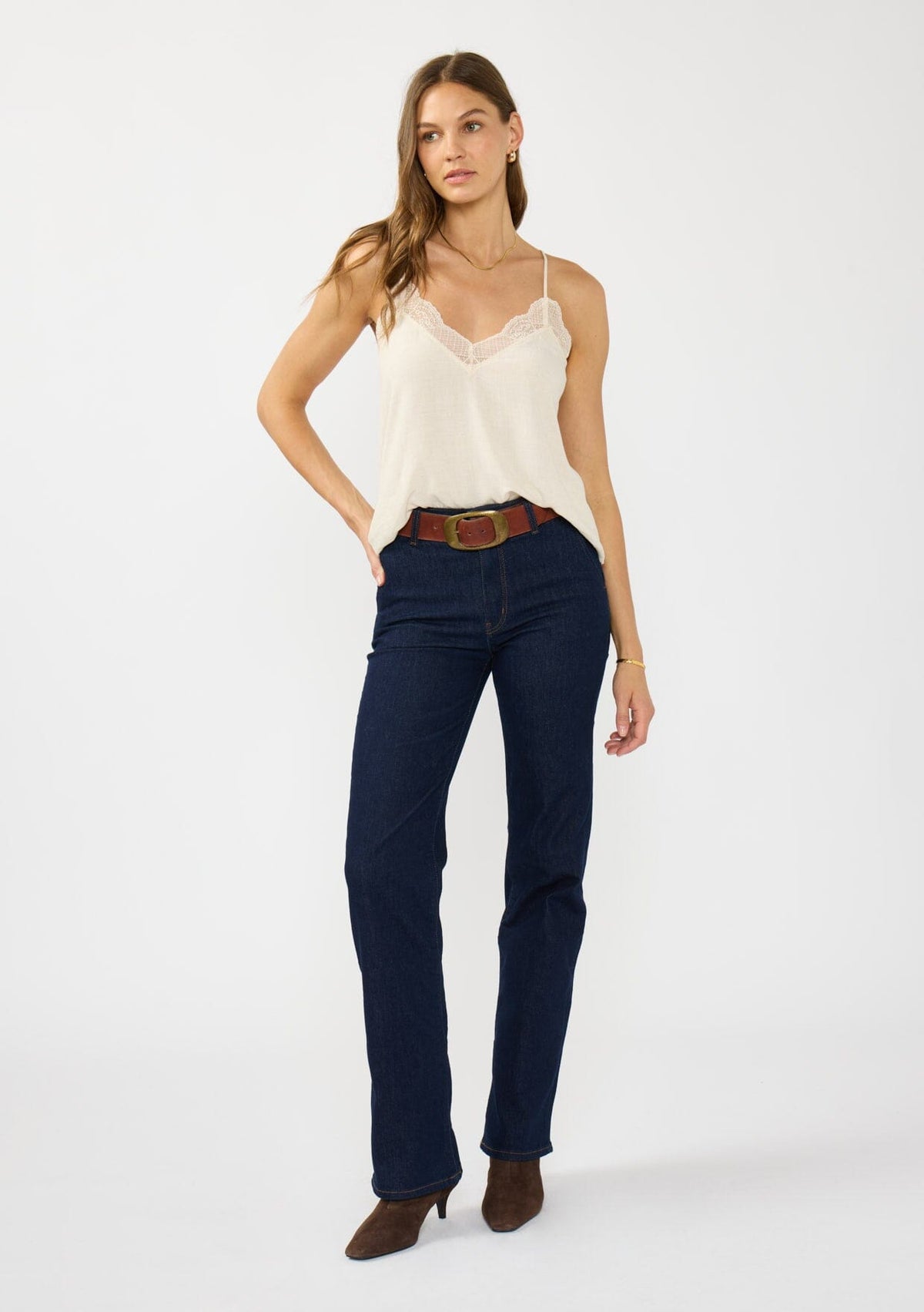 Ultra-Chic Linen-Blend Lace Trim Camisole | LOVESTITCH