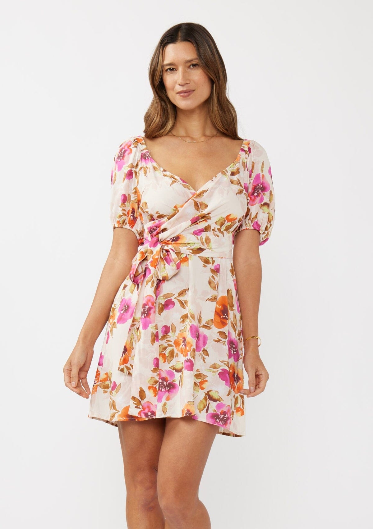 lover meadow mini dress Morning Meadow Mini Dress Natural/Dusty Coral / S