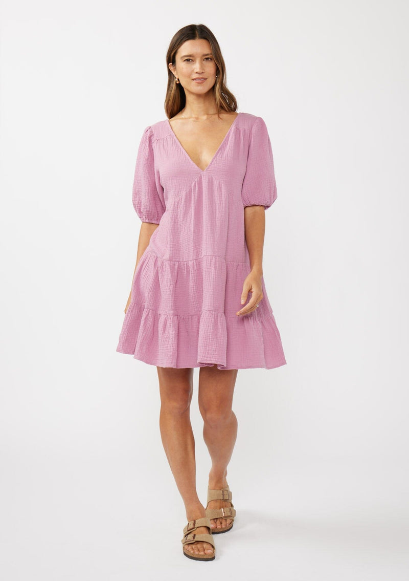 Blaire Puff Sleeve Mini Dress Dusty Blue / M Blaire Puff Sleeve Mini Dress Dusty Blue / M
