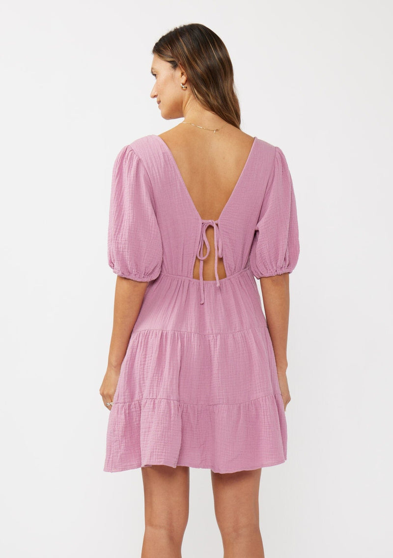Blaire Puff Sleeve Mini Dress Dusty Blue / M Blaire Puff Sleeve Mini Dress Dusty Blue / M