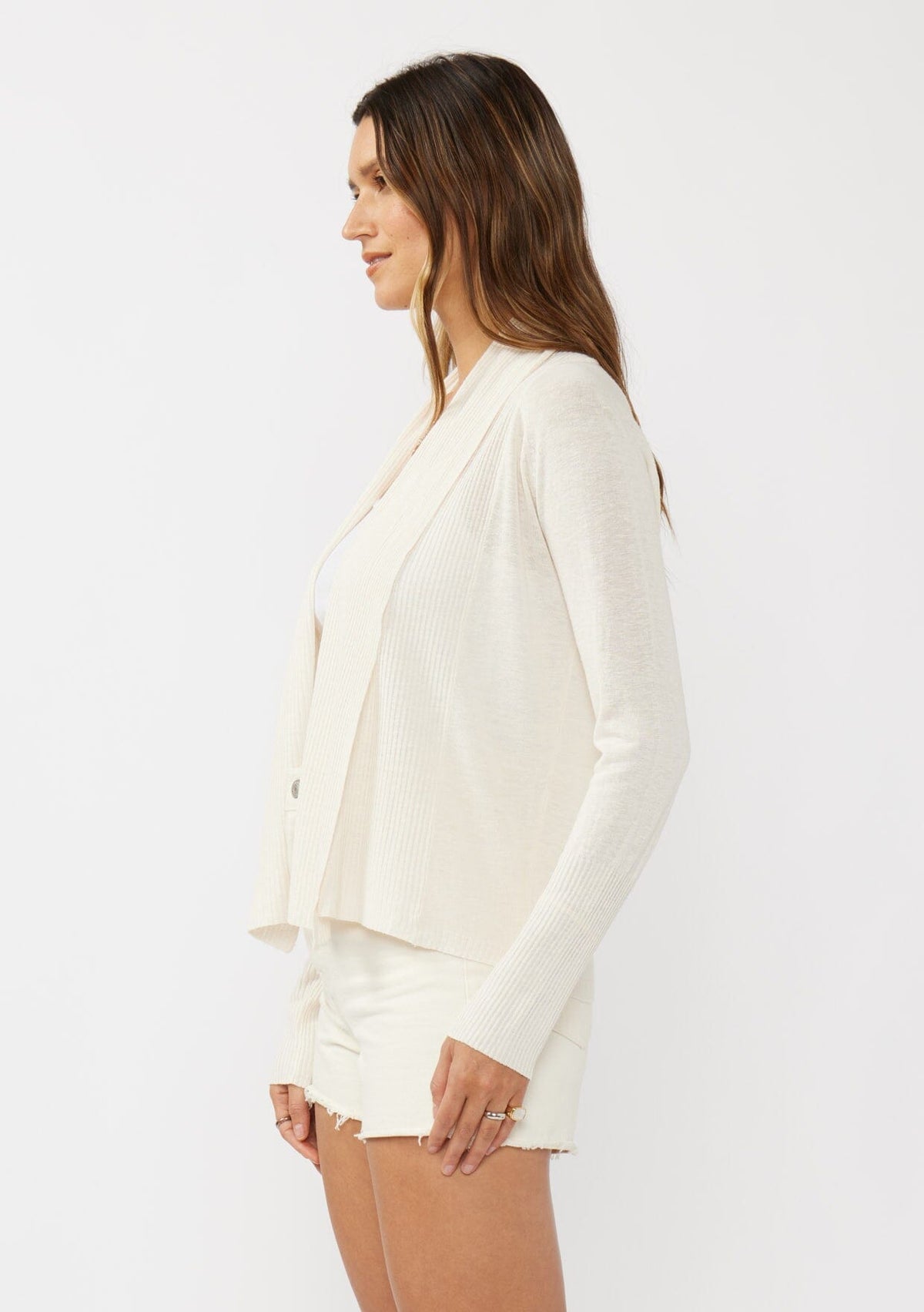 Women's Off White Sheer Cardigan | LOVESTITCH