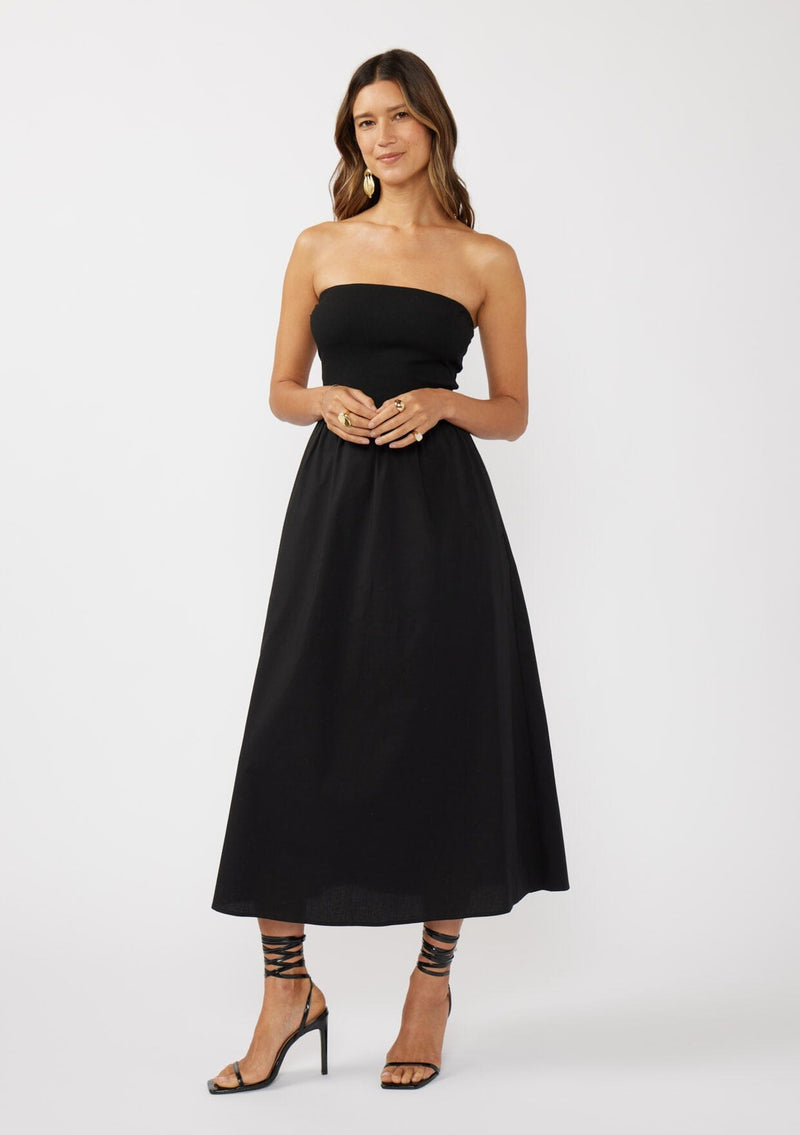 Mara Strapless Midi Dress Black / L Mara Strapless Midi Dress Black / L