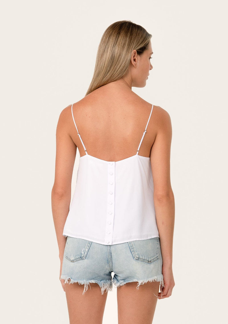 Women's Tank Top - Button-Up Boho Cami With Lace Detail