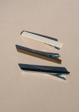 [Color: Neutral] Set of 3 alligator style hair clips in 3 different neutral colors.