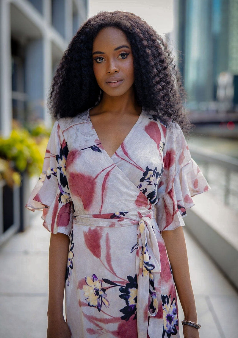 Beautiful Wrap Dresses Images Pretty Floral Print Wrap Front Maxi