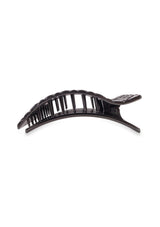 [Color: Black] Black quilted flat rectangle hair clip made by TELETIES
