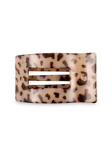 [Color: Blonde Tortoise] Light tortoise, brown and tan, flat rectangle hair clip made by TELETIES