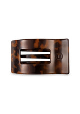 [Color: Tortoise] Tortoise, brown flat rectangle hair clip made by TELETIES