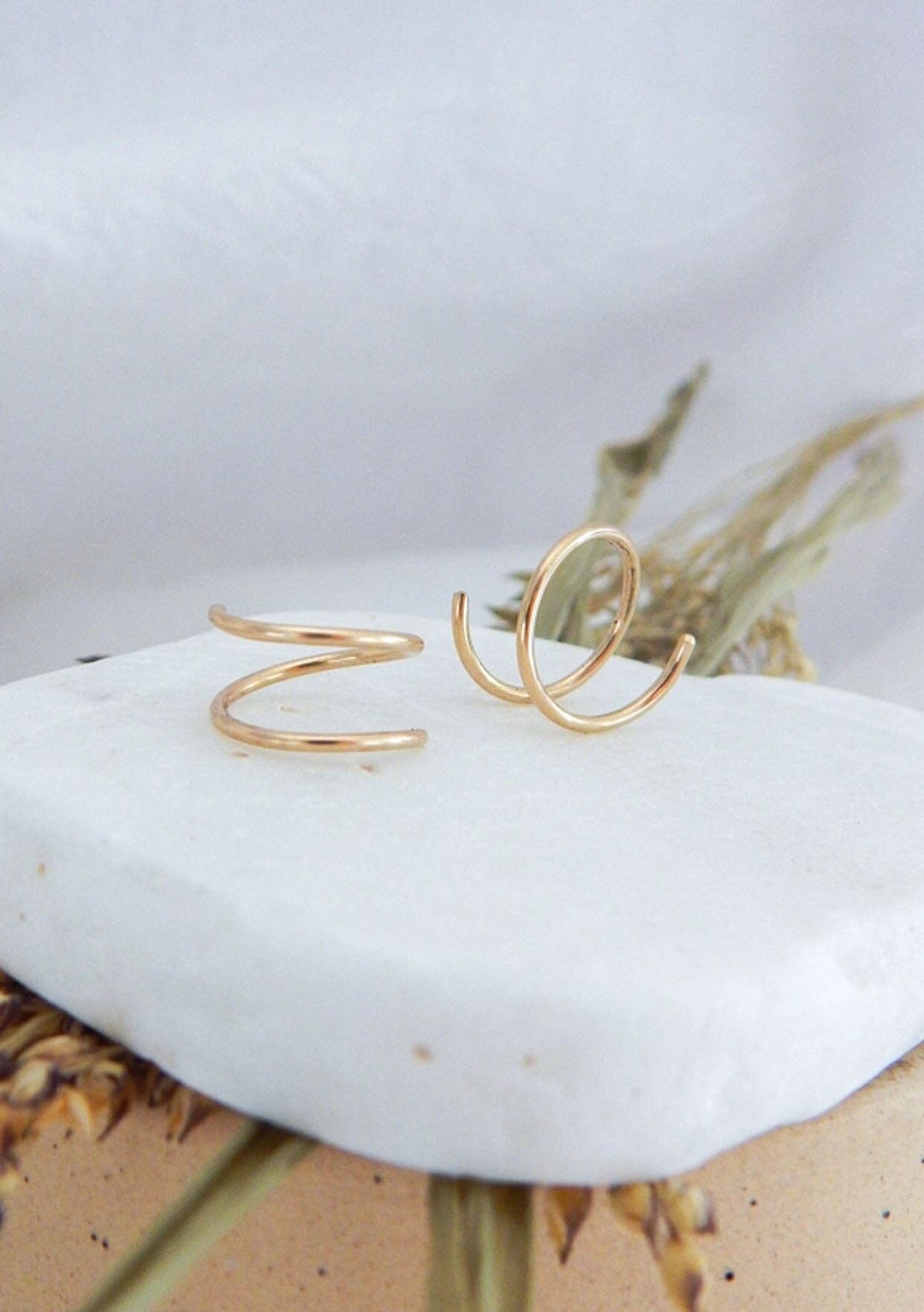 Her lip to ハーリップトゥ Double Ridge Hoop Earrings Double Ridge Hoop Pierces