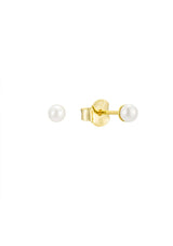 Classic pearl stud earrings, hypoallergenic and made in the USA. 