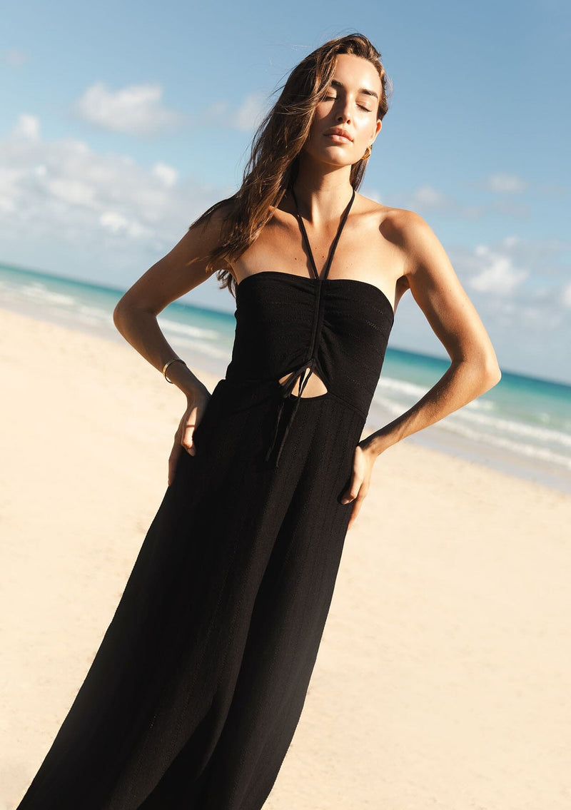slim fit dress slacks Long Open Back Halter Dress by Cinderella Divine 5012 – ABC Fashion main image 0