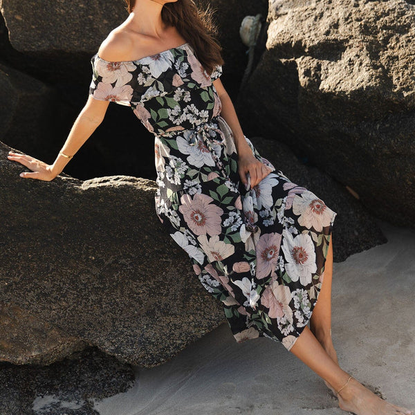 Meadow Sol Maxi Dress Black/Blush / S Meadow Sol Maxi Dress Black/Blush / S