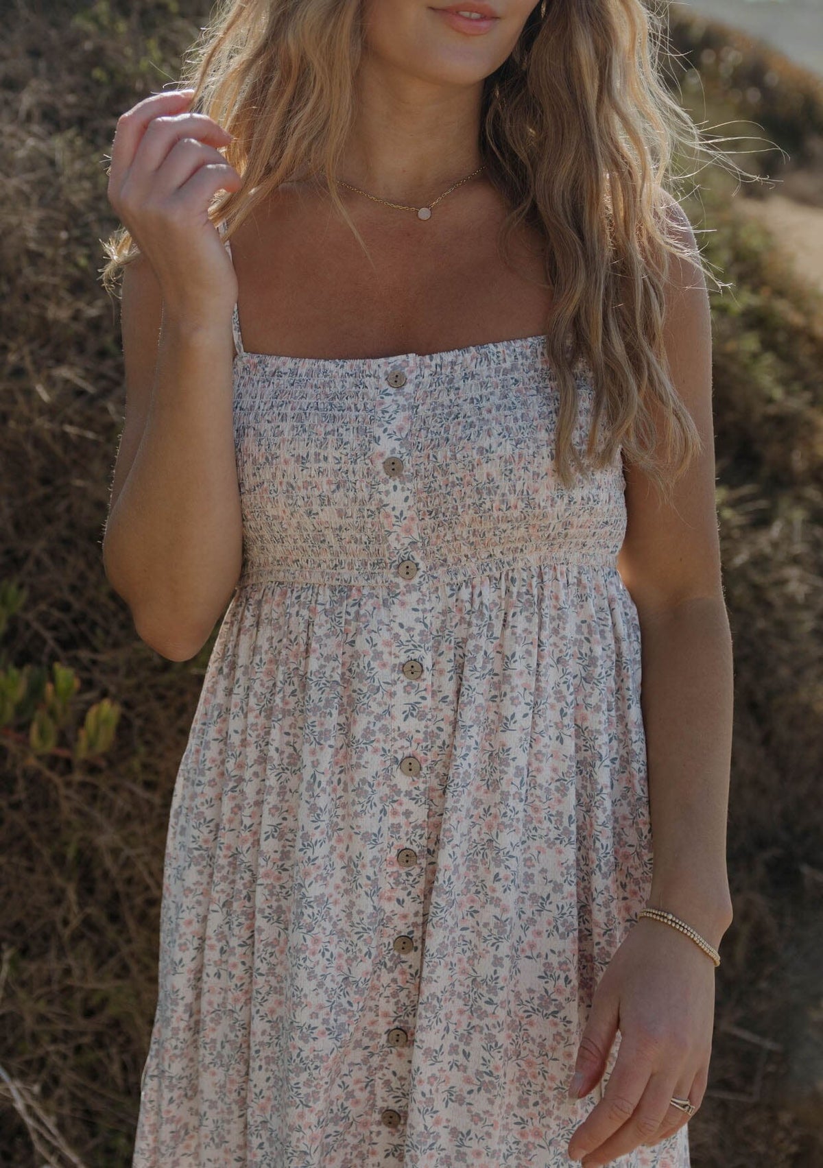 Sweet Escape Floral Maxi Dress Natural/Pink / M