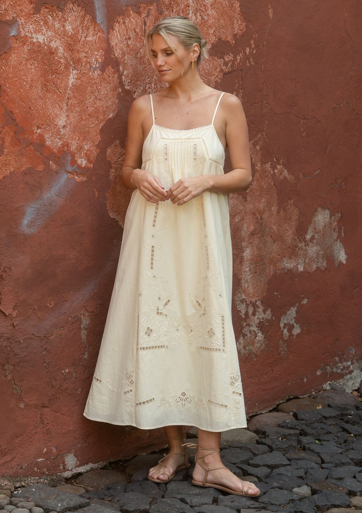 lily midi dress Cream / M IO - Thread Color Cotton/Spandex Ice Spice Slays a Size:MOM-4XL