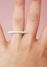 [Color: Silver] A one of a kind, sterling silver ring with a long bar.