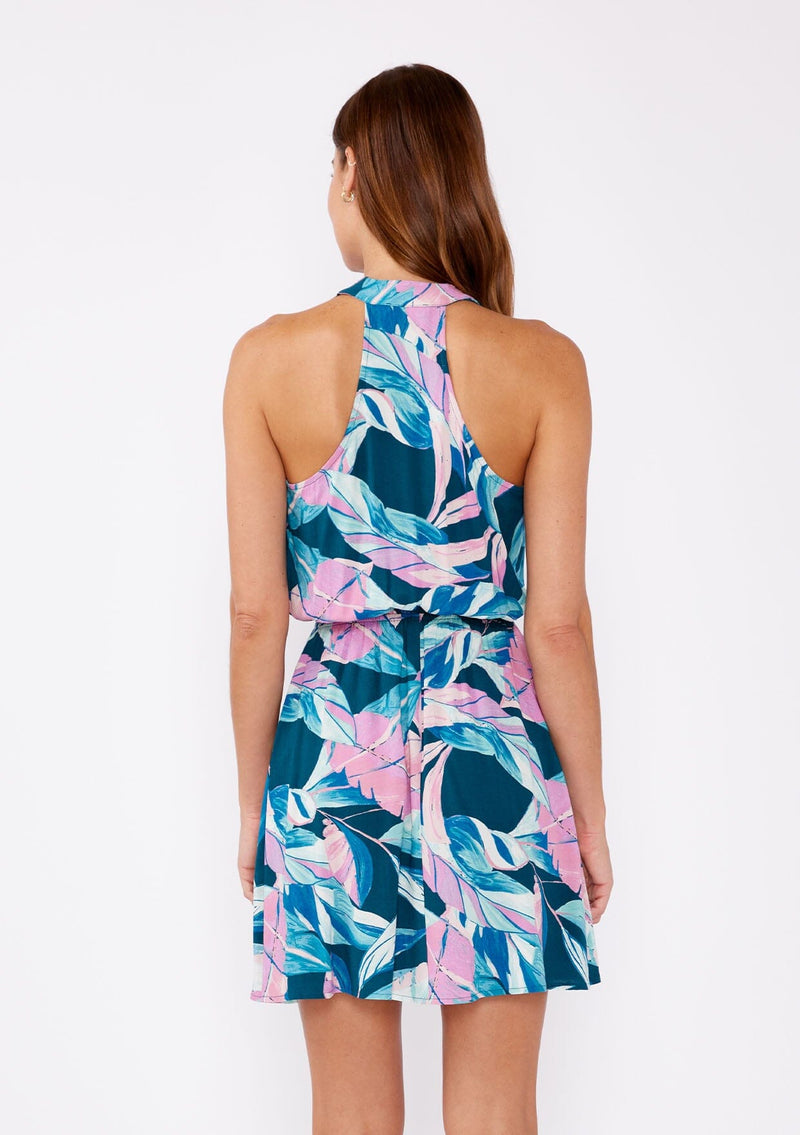 Island Dreams Mini Dress Teal/Dusty Orchid / L Island Dreams Mini Dress Teal/Dusty Orchid / L