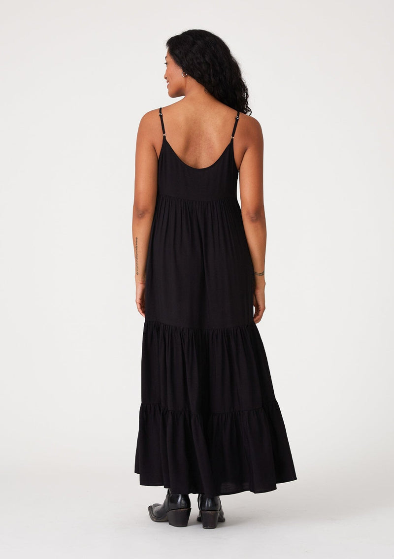 Black Bohemian Chic Spring Maxi Dress