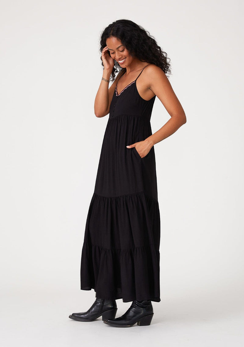 black spaghetti strap dress maxi Shimmery Straps Braided Cut Out Slit Medium Stylish and fashion design make you more attractive 3 Sophee Black Lace Maxi Dress
