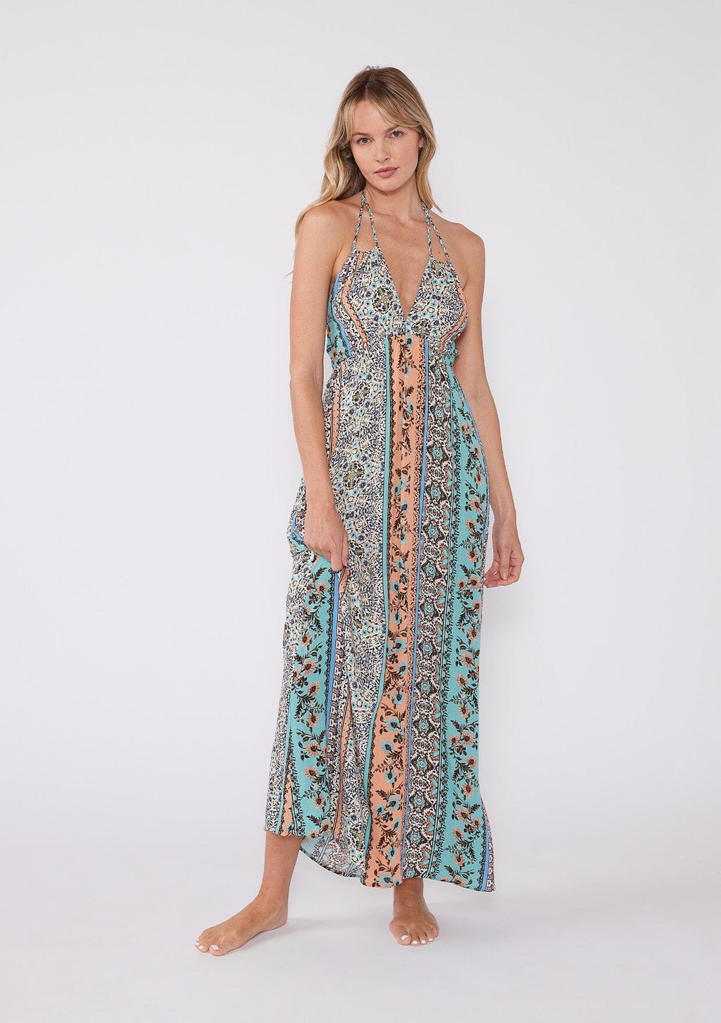 Bright Printed Strappy Bohemian Maxi Dress LOVESTITCH