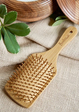 Wooden hairbrush from Bamboo Switch.