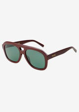 [Color: Burgundy] Sunglasses with a burgundy frame from FREYRS.